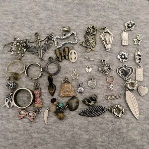 Mix Lot Of Charms And Pendants With Rings